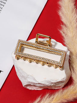 Цена за 6 шт. Краб для волос «Эмили», прямой, 7 см, золото