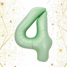 Шар фольгированный 32/81см "Цифра "4" (зеленый)