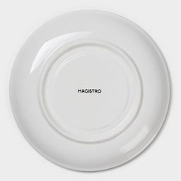 Бульонница с блюдцем Magistro «Бланш», 400 мл, блюдце d=18 см, фарфор, белая