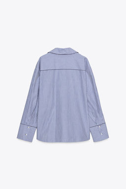 ZW COLLECTION CONTRAST TRIM SHIRT - Zara фото 10