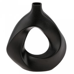 Ваза керамическая "Мадагаскар" 850мл, 21х7,5см h23,7см, горло - 2,5х2,5см, фактурный глянец, цвет - черный, в коробке (Китай)