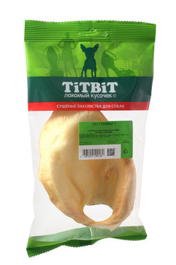 Титбит Ухо говяжье 1 - мягкая упаковка 1/50 4607029100160