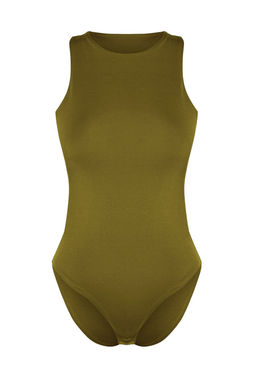 Yag Yesili Halter Yaka Vucuda Oturan Esnek Alttan C?tc?tl? Orme Body TWOSS20BD0044