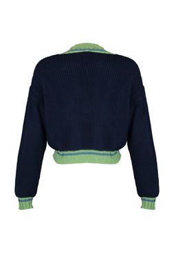 Lacivert Crop Kolej Temal? Triko Kazak TWOAW22KZ1492