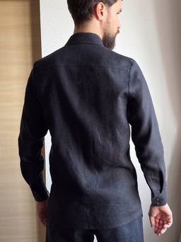 Рубашка льняная мужская с воротником - Annyway фото 2