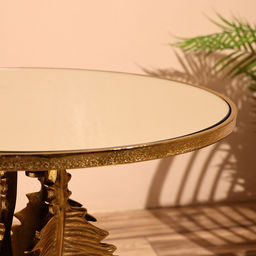 Столик кофейный, 46×46×52 см, алюминий, стекло