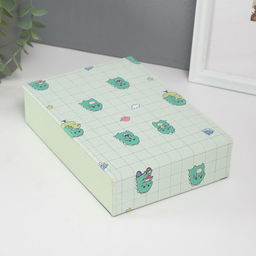 Шкатулка для украшений «Динозаврики», с зеркалом, искусственная кожа, зелёная, 15×21.5×5.5 см