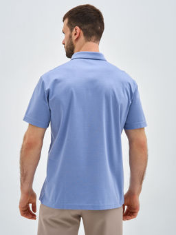 Джемпер мужской с воротником поло короткий рукав GREG G144-PD-LT1322 (голубой) фото 2