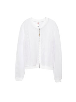 CONTE Белый фактурный бомбер в сеточку на молнии LJ 1133 white - Conte elegant фото 3