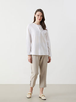 Ba?lamal? Yaka ?izgili Kad?n Bluz