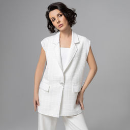 Жилет , в котором выглядишь дорого, Карьерный взлет (античный белый) - Charutti фото 7