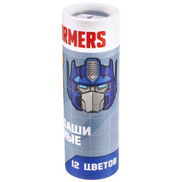 Карандаши цветные в тубусе МИНИ, 12 цветов, Transformers - Hasbro фото 6