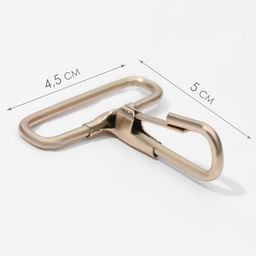 Карабин металлический, 50×45 мм / 38×3 мм, 5 шт., цвет золотой