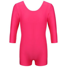 Купальник гимнастический Grace Dance, с шортами, с рукавом 3/4, р. 28, цвет малина  фото 9