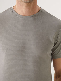 Bisiklet Yaka K?sa Kollu Erkek Dokulu Ti??rt