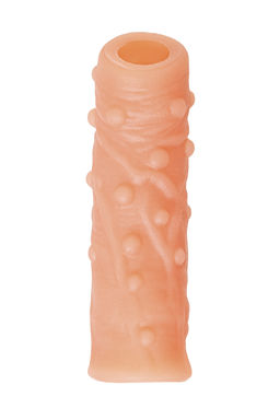 Насадка KOKOS реалистичная с дополнительной стимуляцией, TPE, телесная, 12 см  фото 3