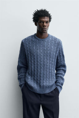 TEXTURED CABLE-KNIT SWEATER - Zara фото 2
