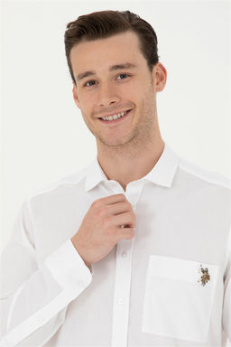 Мужская белая рубашка с длинным рукавом - U.s. polo assn фото 9