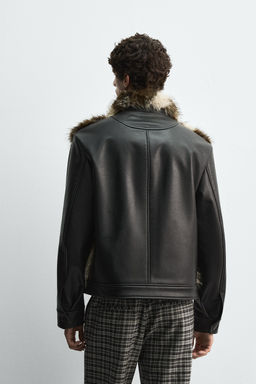 CONTRAST FAUX LEATHER JACKET HARRY LAMBERT FOR ZARA X DISNEY  фото 3