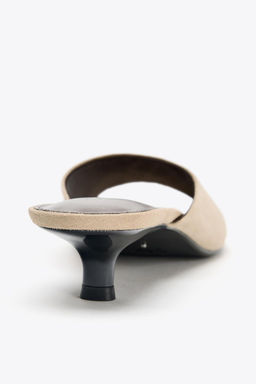 SUEDE KITTEN HEEL SANDALS - Zara фото 5