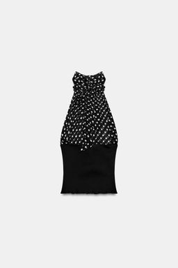 TOP HALTER LUNARES / Blanco / Negro - Zara фото 8