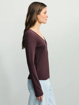 Лонгслив с застежкой на груди / Zarina  фото 4