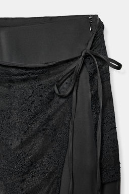 SATIN PAREO LACE TROUSERS - Zara фото 6