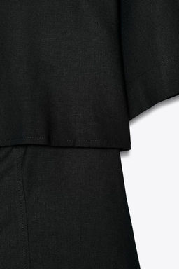 FITTED DOUBLE-LAYER LINEN BLEND SHIRT - Zara фото 7