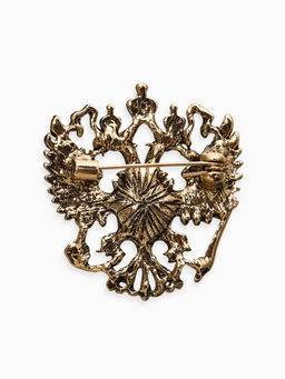 Брошь «Герб Российской Федерации», цвет зелёный в чернёном золоте