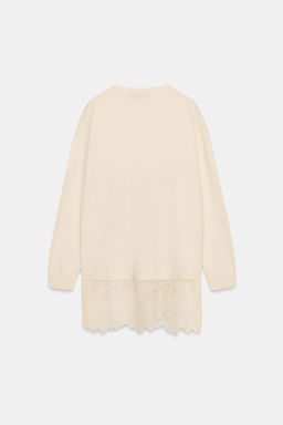 LONG KNIT JUMPER WITH LACE DETAIL - Zara фото 15