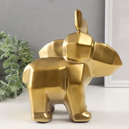 Фигурка керамика «Геометрия. Слоник», золото, 10×20×21.5 см