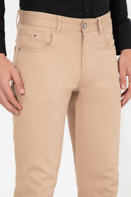 Erkek Slim Fit Kum Kanvas Pantolon