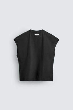 CAMISETA TANK RELAXED FIT TEXTO / Negro