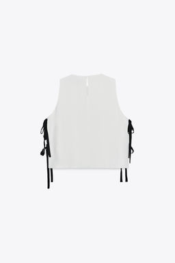 EMBROIDERED FLORAL TIE TOP - Zara фото 7