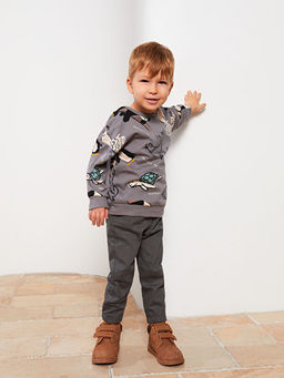 Bisiklet Yaka Uzun Kollu Bask?l? Erkek Bebek Sweatshirt - Waikiki фото 3