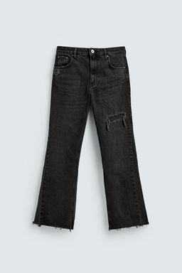 JEANS FLARE FIT ROTOS / Negro - Zara фото 7