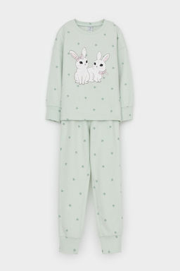 К 1581/зеленая пастель,мини клевер пижама