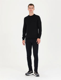 Siyah Slim Fit Yar_m Bal_k__ Yaka Basic Triko Kazak - Pierre cardin фото 4