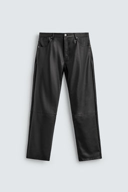 LEATHER-EFFECT STRAIGHT-LEG TROUSERS - Zara фото 9
