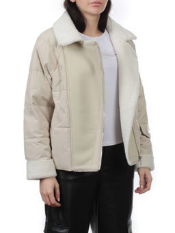 S24-163 BEIGE Куртка демисезонная женская (100 гр. холлофайбер) - Fashion фото 6