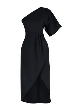 Siyah A-Kesim Dokuma Midi Elbise TPRSS24EL00028 - Trendyolmilla фото 8