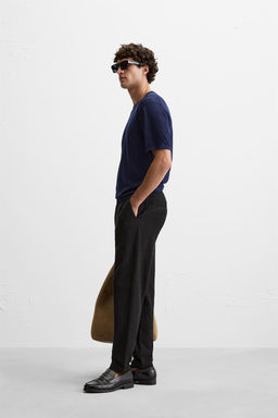 TEXTURED PLEATED TROUSERS - Zara фото 13