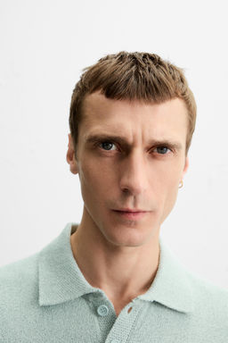 TEXTURED KNIT POLO SHIRT - Zara фото 5