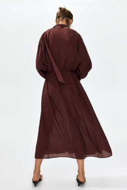 Vestido con mangas globo y fular decorativo - H&m фото 5