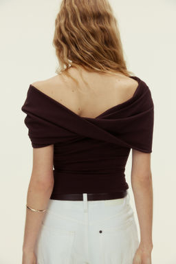 Top off-the-shoulder con detalle girado - H&m фото 4