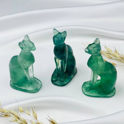 Статуэтка Кошка резная из Флюорита