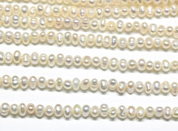 Бусины жемчуг рис 4*3мм цвет белый, 39см, 136 бусин Радуга камня