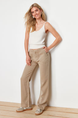 Vizon More Sustainable %100 Tencel Yuksek Bel Wide Leg Jeans TWOSS24JE00204 - Trendyolmilla фото 3