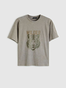 Kaplan Bask?l? Oversize Kad?n Ti??rt