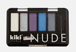 KIKI Тени д/век 6-цветные NUDE 906 перл.белый+серебро+темн.сливовый